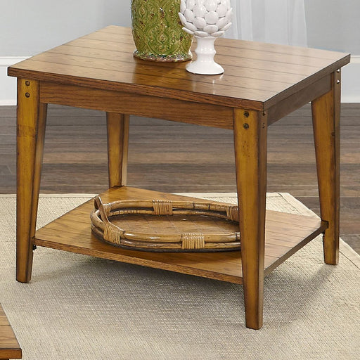 Liberty Furniture Lake House Square Lamp Table in Oak - Furniture 4 Less (Jacksonville, NC)