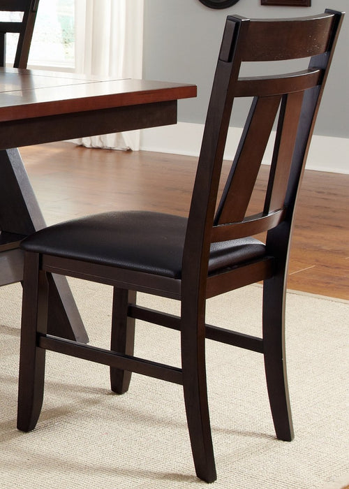 Liberty Furniture Lawson Splat Back Side Chair (Set of 2) in Light/Dark Expresso - Furniture 4 Less (Jacksonville, NC)