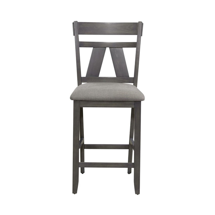 Liberty Furniture Lawson Splat Back Counter Chair (Set of 2) in Weathered Gray - Furniture 4 Less (Jacksonville, NC)