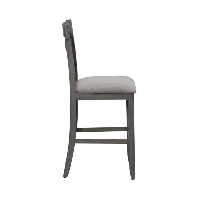 Liberty Furniture Lawson Splat Back Counter Chair (Set of 2) in Weathered Gray - Furniture 4 Less (Jacksonville, NC)