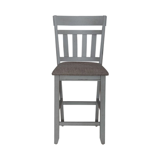 Liberty Furniture Newport Splat Back Counter Chair (Set of 2) in Smokey Grey - Furniture 4 Less (Jacksonville, NC)
