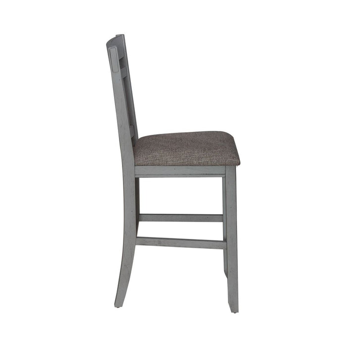 Liberty Furniture Newport Splat Back Counter Chair (Set of 2) in Smokey Grey - Furniture 4 Less (Jacksonville, NC)