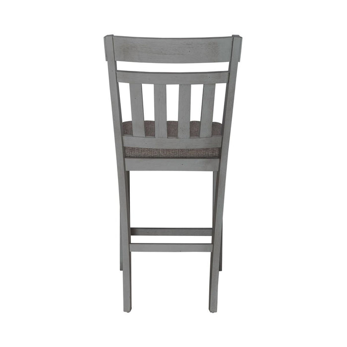 Liberty Furniture Newport Splat Back Counter Chair (Set of 2) in Smokey Grey - Furniture 4 Less (Jacksonville, NC)