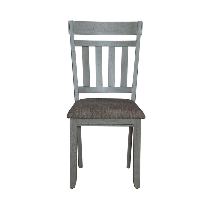 Liberty Furniture Newport Splat Back Side Chair (Set of 2) in Smokey Grey - Furniture 4 Less (Jacksonville, NC)