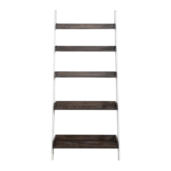 Farmhouse Leaning Bookcase in White/Oak - Furniture 4 Less (Jacksonville, NC)