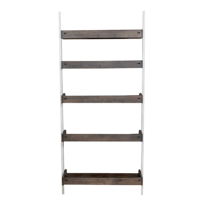 Farmhouse Leaning Bookcase in White/Oak - Furniture 4 Less (Jacksonville, NC)