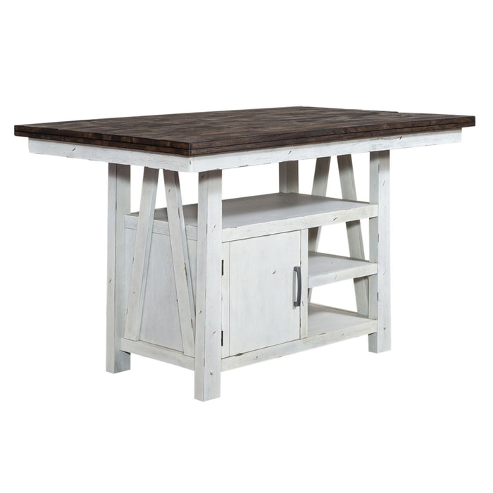 Farmhouse Gathering Table in White/Oak - Furniture 4 Less (Jacksonville, NC)