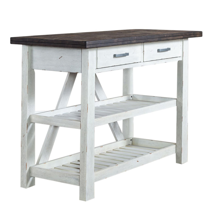 Farmhouse Server in White/Oak - Furniture 4 Less (Jacksonville, NC)