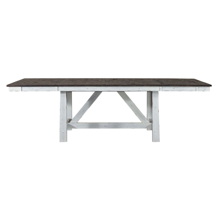 Farmhouse Trestle Table in White - Furniture 4 Less (Jacksonville, NC)