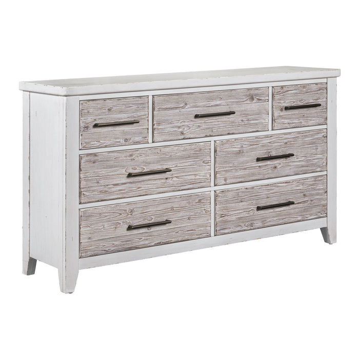 Backroads Dresser in Weathered White/Parchment Brown - Furniture 4 Less (Jacksonville, NC)