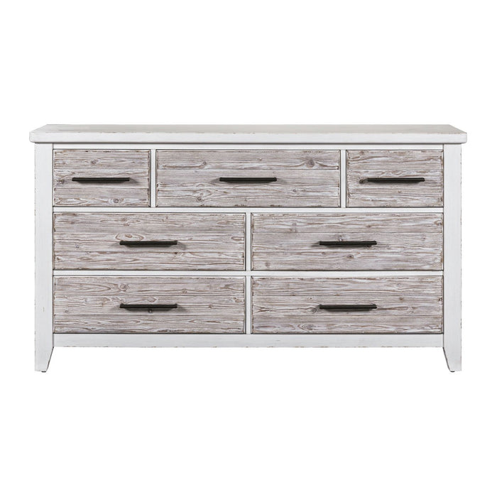 Backroads Dresser in Weathered White/Parchment Brown - Furniture 4 Less (Jacksonville, NC)