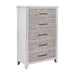 Backroads Drawer Chest in Weathered White/Parchment Brown - Furniture 4 Less (Jacksonville, NC)