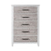 Backroads Drawer Chest in Weathered White/Parchment Brown - Furniture 4 Less (Jacksonville, NC)