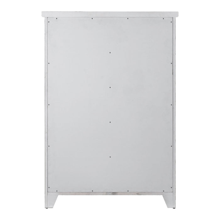 Backroads Drawer Chest in Weathered White/Parchment Brown - Furniture 4 Less (Jacksonville, NC)