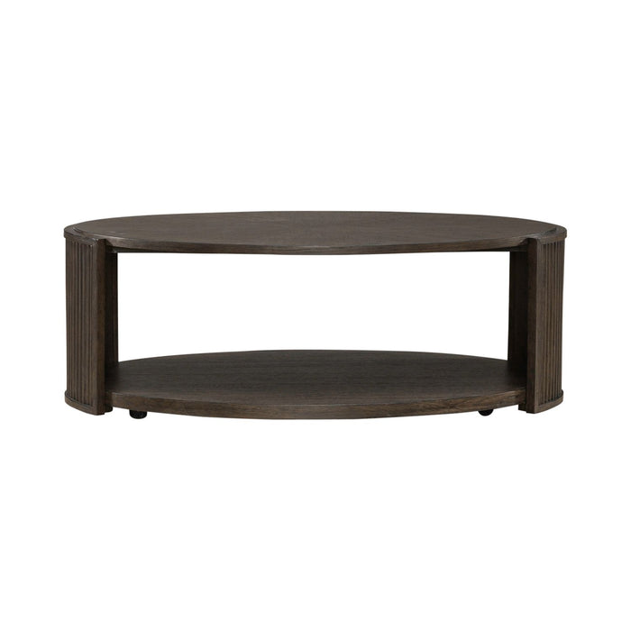 City View Oval Cocktail Table in Coffee Bean - Furniture 4 Less (Jacksonville, NC)