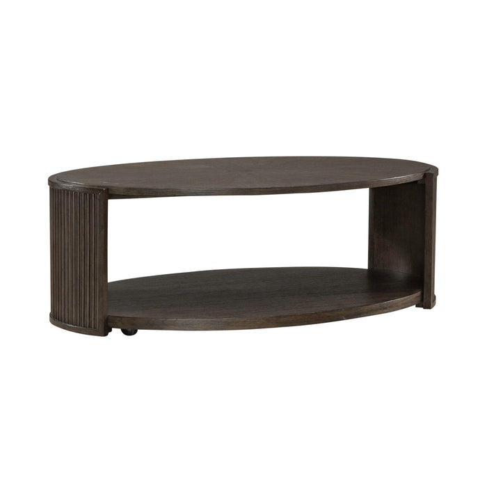 City View Oval Cocktail Table in Coffee Bean - Furniture 4 Less (Jacksonville, NC)