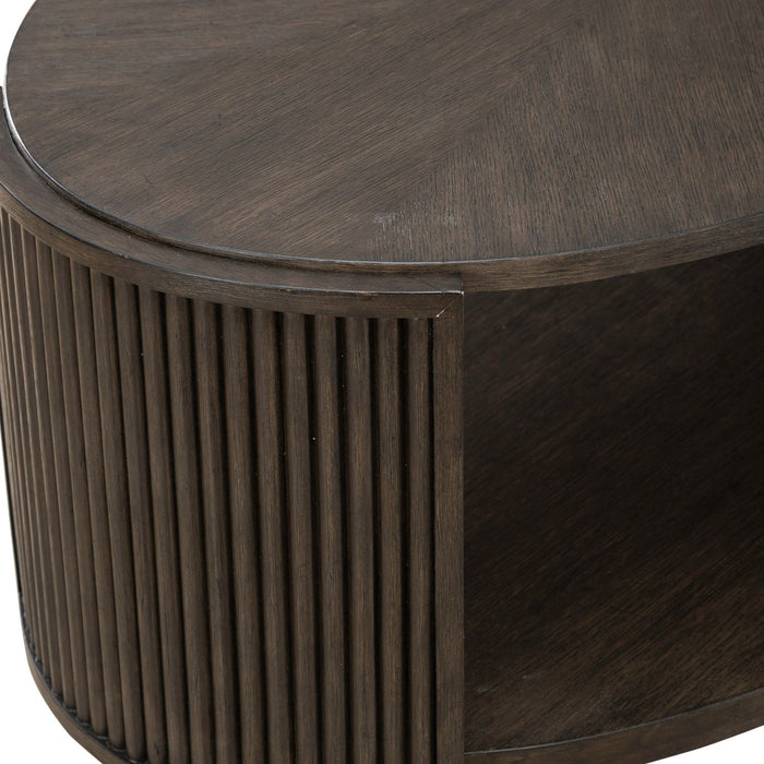 City View Oval Cocktail Table in Coffee Bean - Furniture 4 Less (Jacksonville, NC)