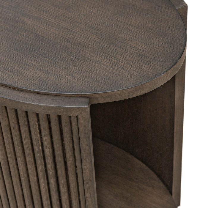 City View Chairside Table in Coffee Bean - Furniture 4 Less (Jacksonville, NC)