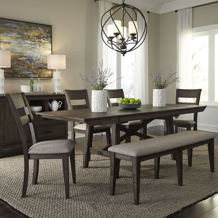 Double Bridge Bench (RTA) in Dark Chestnut - Furniture 4 Less (Jacksonville, NC)