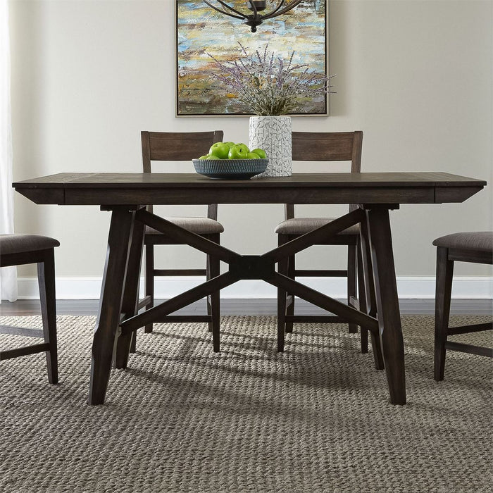 Liberty Furniture Double Bridge Gathering Table in Dark Chestnut - Furniture 4 Less (Jacksonville, NC)