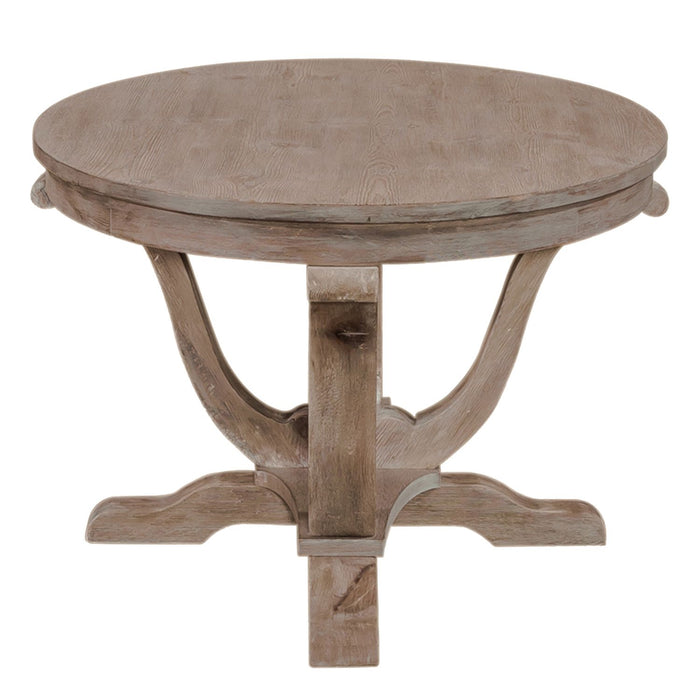 Greystone Mill Oval Cocktail Table in Stone White - Furniture 4 Less (Jacksonville, NC)
