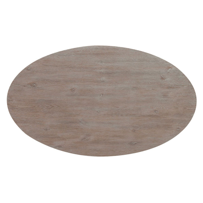 Greystone Mill Oval Cocktail Table in Stone White - Furniture 4 Less (Jacksonville, NC)