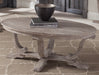 Liberty Furniture Greystone Mill Oval Cocktail Table in Stone White - Furniture 4 Less (Jacksonville, NC)