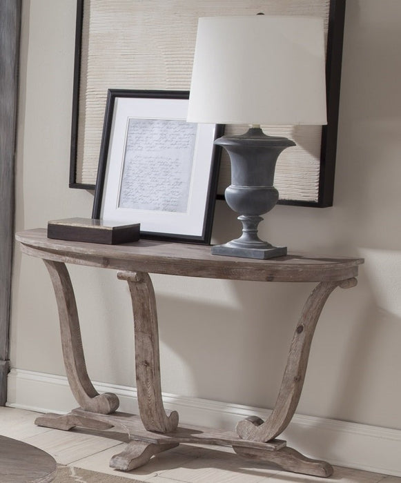 Liberty Furniture Greystone Mill Sofa Table in Stone White - Furniture 4 Less (Jacksonville, NC)