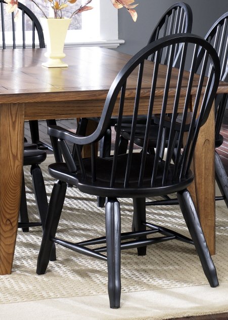 Liberty Furniture Treasures Bow Back Arm Chair in Black (Set of 2) - Furniture 4 Less (Jacksonville, NC)