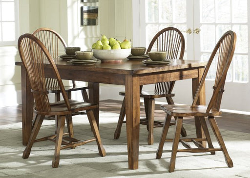 Liberty Furniture Treasures Solid Top Leg Table in Rustic Oak Finish - Furniture 4 Less (Jacksonville, NC)