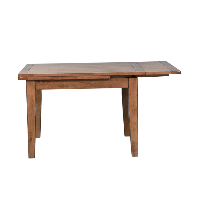 Treasures Retractable Leg Table in Rustic Oak Finish - Furniture 4 Less (Jacksonville, NC)