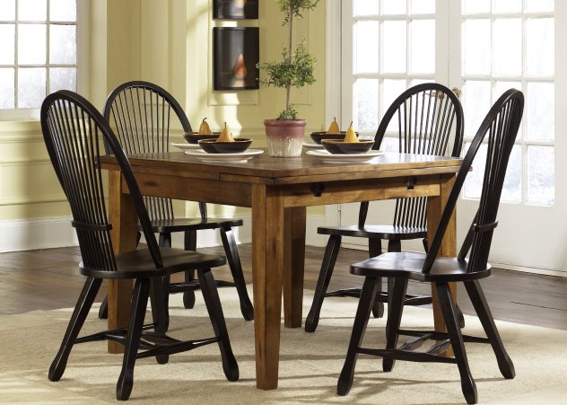 Liberty Furniture Treasures Retractable Leg Table in Rustic Oak Finish - Furniture 4 Less (Jacksonville, NC)