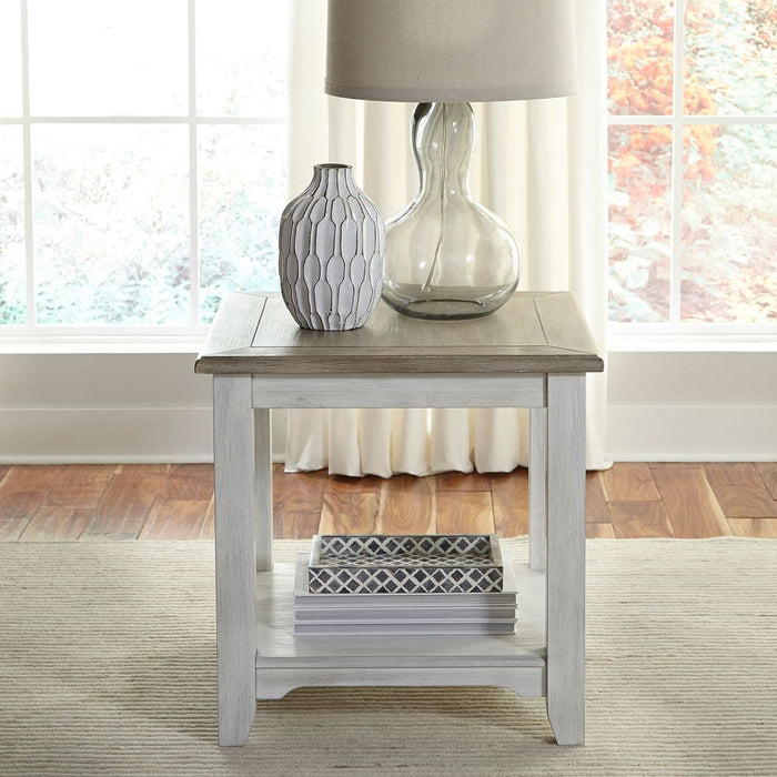 Liberty Furniture Summerville End Table in Soft White Wash - Furniture 4 Less (Jacksonville, NC)