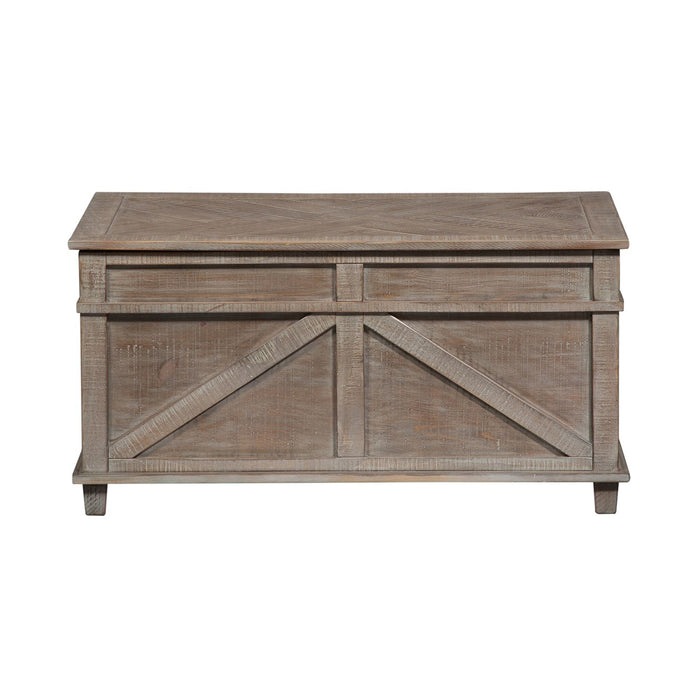 Parkland Falls Storage Trunk in Weathered Taupe - Furniture 4 Less (Jacksonville, NC)