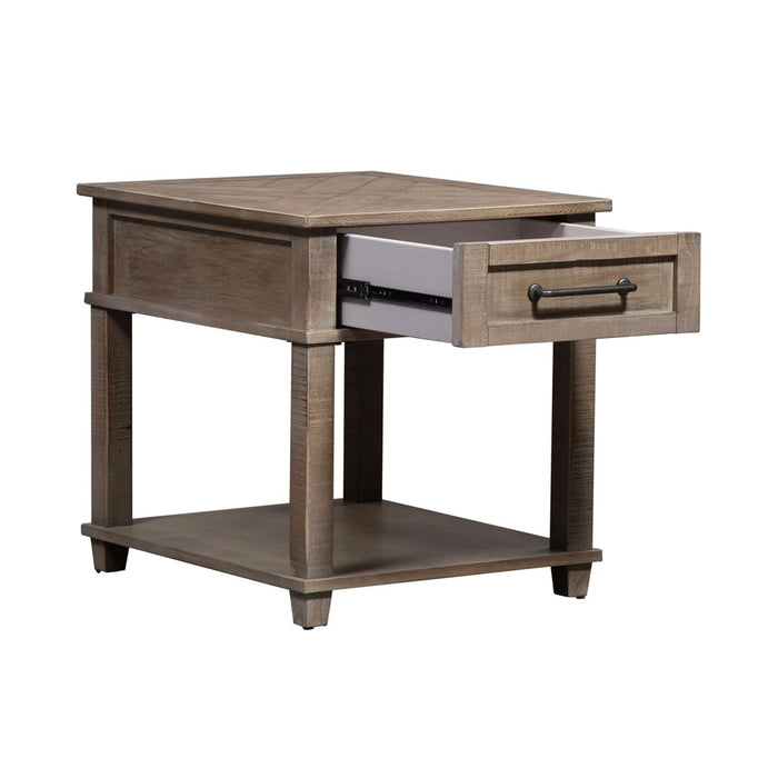 Parkland Falls Rectangular End Table in Weathered Taupe - Furniture 4 Less (Jacksonville, NC)