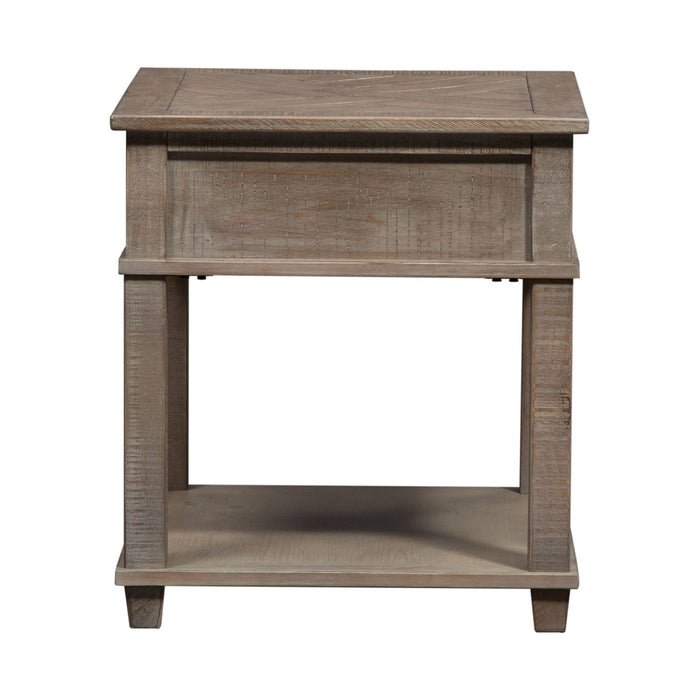 Parkland Falls Rectangular End Table in Weathered Taupe - Furniture 4 Less (Jacksonville, NC)