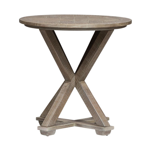 Parkland Falls Round End Table in Weathered Taupe - Furniture 4 Less (Jacksonville, NC)