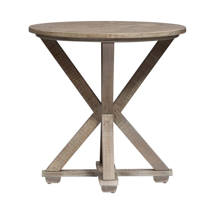 Parkland Falls Round End Table in Weathered Taupe - Furniture 4 Less (Jacksonville, NC)
