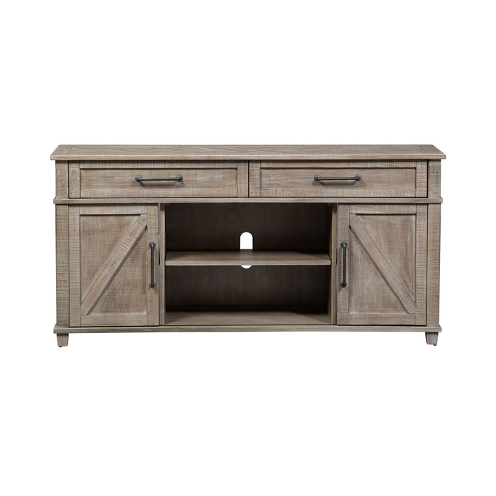 Parkland Falls Sofa Table in Weathered Taupe - Furniture 4 Less (Jacksonville, NC)