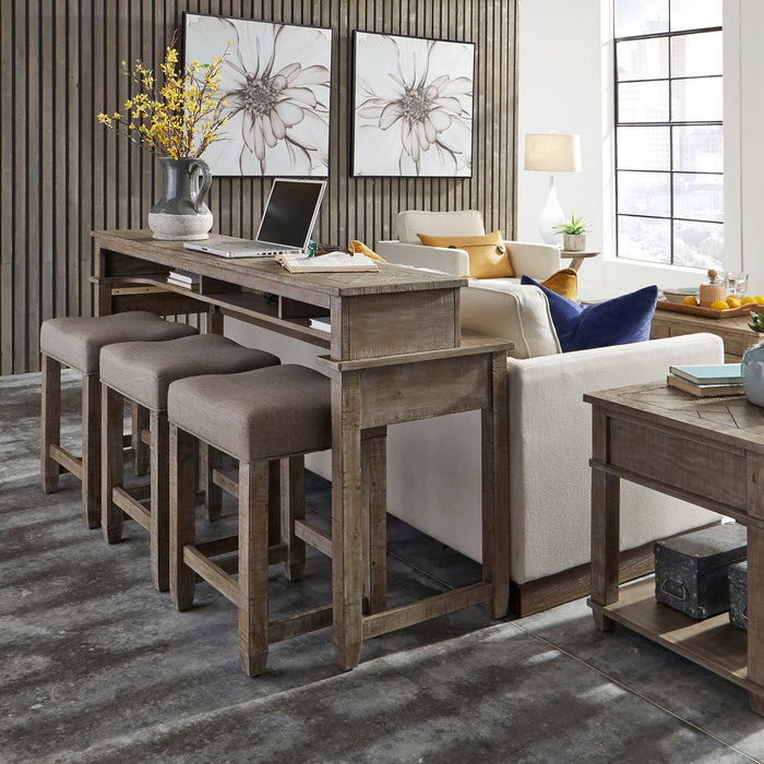 Parkland Falls Console Stool in Weathered Taupe - Furniture 4 Less (Jacksonville, NC)