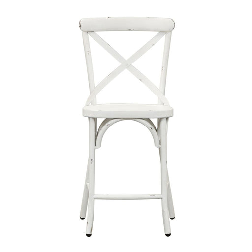 Liberty Furniture Vintage Series X Back Counter Chair in Antique White (Set of 2) image