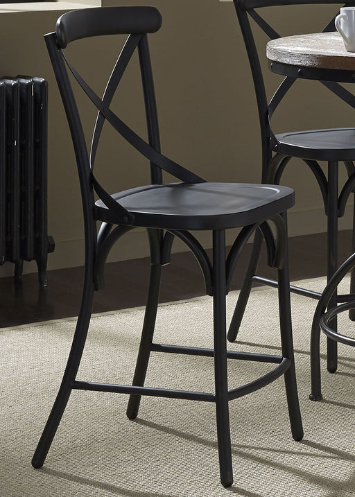 Liberty Furniture Vintage Dining Series X-Back Counter Chair in Black (Set of 2) - Furniture 4 Less (Jacksonville, NC)