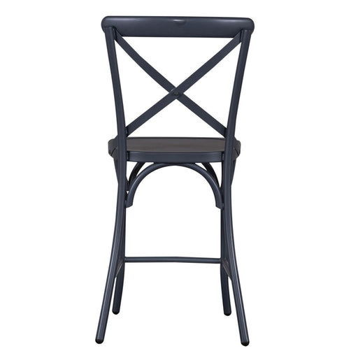 Liberty Furniture Vintage Series X Back Counter Chair in Navy (Set of 2) - Furniture 4 Less (Jacksonville, NC)