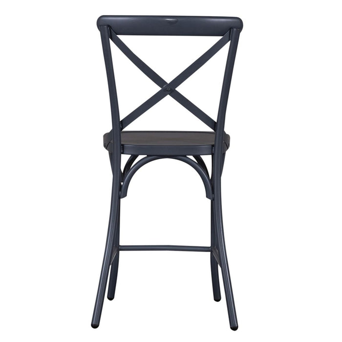 Liberty Furniture Vintage Series X Back Counter Chair in Navy (Set of 2) - Furniture 4 Less (Jacksonville, NC)