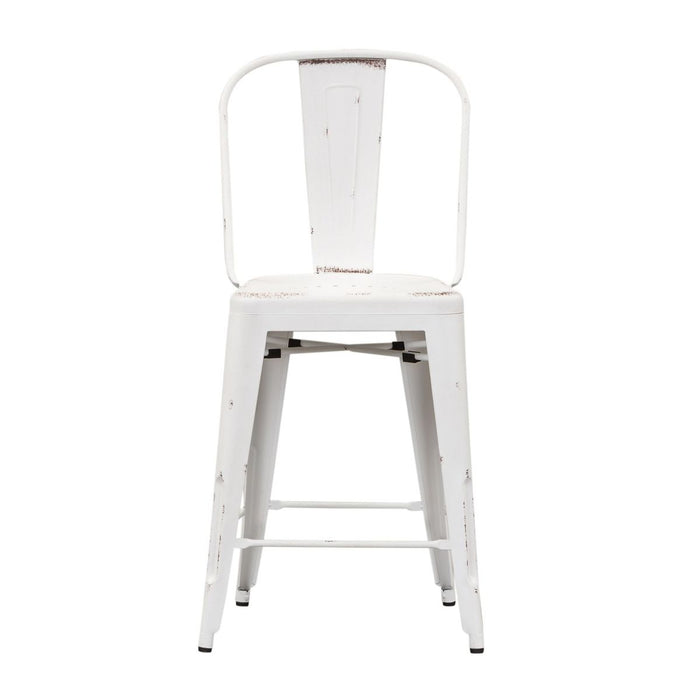 Liberty Furniture Vintage Series Bow Back Counter Chair in Antique White (Set of 2) image
