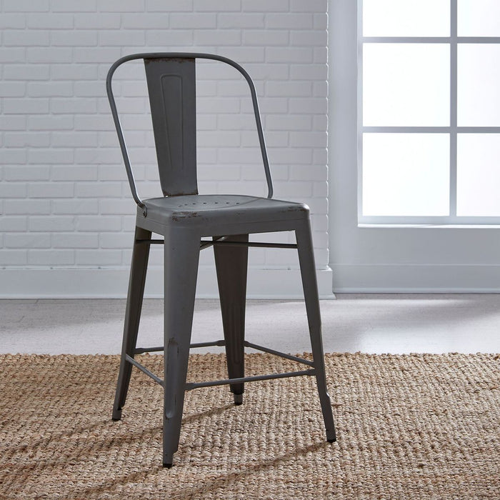 Liberty Furniture Vintage Series Bow Back Counter Chair in Grey (Set of 2) - Furniture 4 Less (Jacksonville, NC)