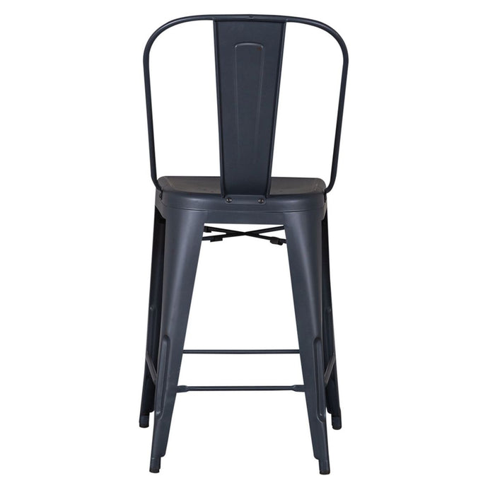 Liberty Furniture Vintage Series Bow Back Counter Chair in Navy (Set of 2) - Furniture 4 Less (Jacksonville, NC)