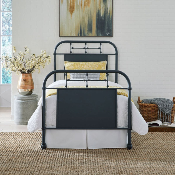 Liberty Furniture Vintage Series Full Metal Bed in Navy - Furniture 4 Less (Jacksonville, NC)