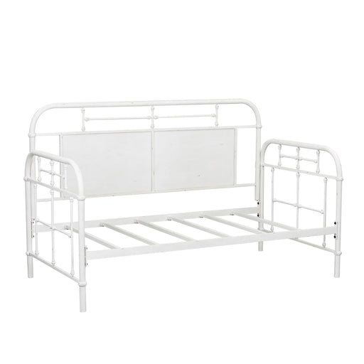 Vintage Series Twin Metal Bed in Antique White - Furniture 4 Less (Jacksonville, NC)