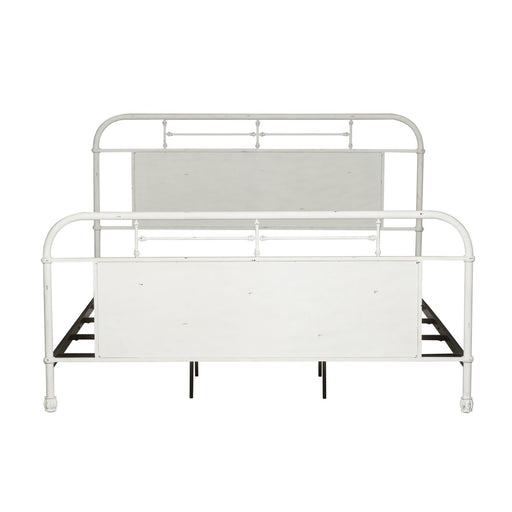 Vintage Series Queen Metal Bed in Antique White - Furniture 4 Less (Jacksonville, NC)